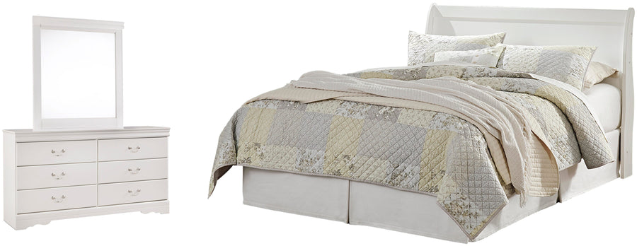 Anarasia Sleigh Headboard, Dresser and Mirror