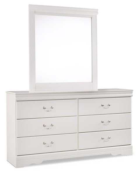 Anarasia Sleigh Bed with Mirrored Dresser, Chest and Nightstand