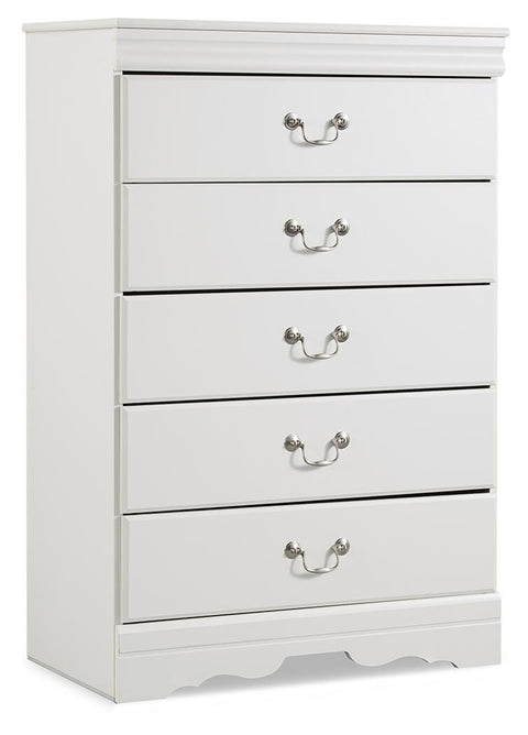 Anarasia Sleigh Bed with Mirrored Dresser, Chest and Nightstand