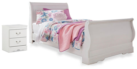 Anarasia Sleigh Bed and Nightstand