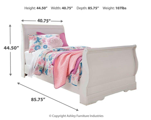 Anarasia Sleigh Bed with Mirrored Dresser, Chest and Nightstand