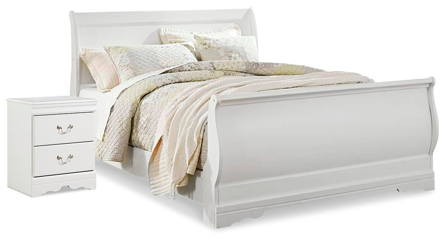 Anarasia Sleigh Bed and Nightstand