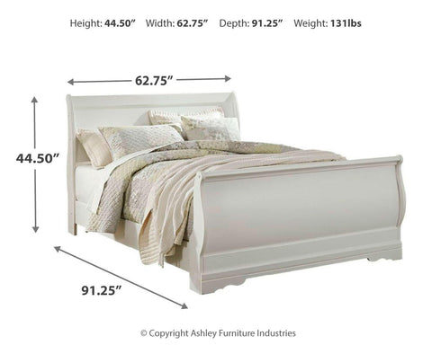 Anarasia Sleigh Bed with Mirrored Dresser, Chest and Nightstand