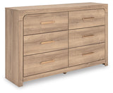 Kinlanni Upholstered Platform Bed, Dresser and Chest