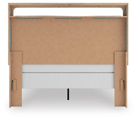 Kinlanni Upholstered Panel Bed, Dresser and Mirror
