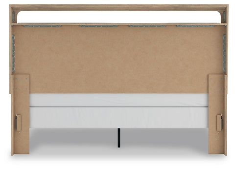 Kinlanni Upholstered Panel Bed, Dresser and Mirror