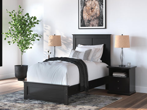 Maribel Panel Bed with Dresser, Mirror and Nightstand