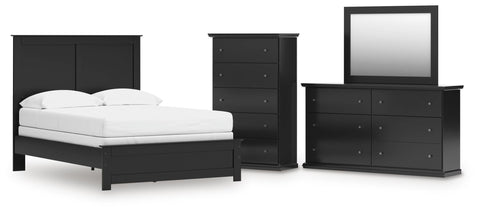 Maribel Panel Bed, Dresser, Mirror and Chest