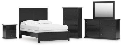 Maribel Panel Bed, Dresser, Mirror, Chest and Nightstand