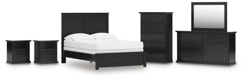 Maribel Panel Bed, Dresser, Mirror, Chest and 2 Nightstands