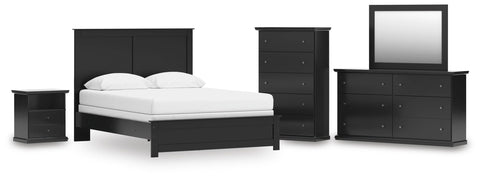 Maribel Panel Bed, Dresser, Mirror, Chest and Nightstand