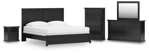 Maribel Panel Bed, Dresser, Mirror, Chest and Nightstand