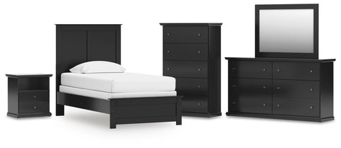 Maribel Panel Bed, Dresser, Mirror, Chest and Nightstand