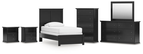 Maribel Panel Bed, Dresser, Mirror, Chest and 2 Nightstands