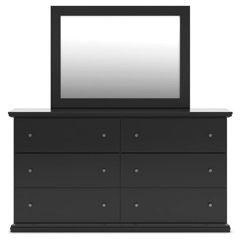 Maribel Panel Bed with Dresser, Mirror and Nightstand