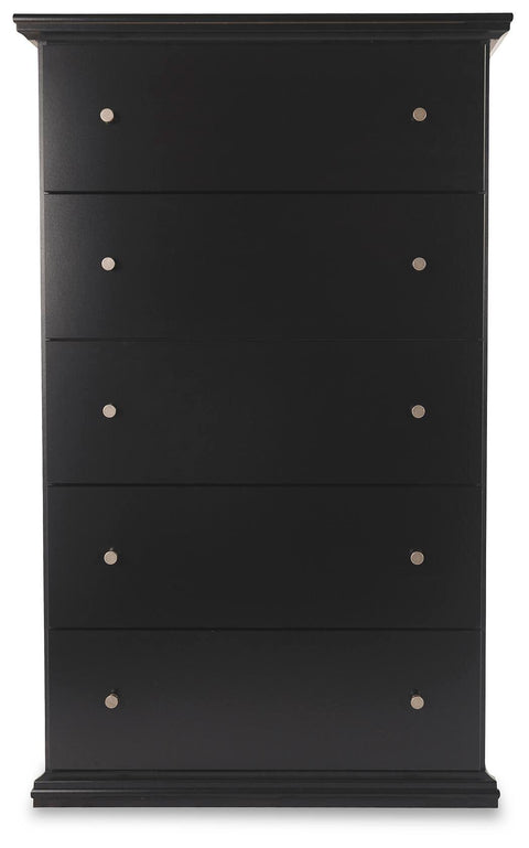 Maribel Panel Bed, Dresser, Mirror, Chest and 2 Nightstands