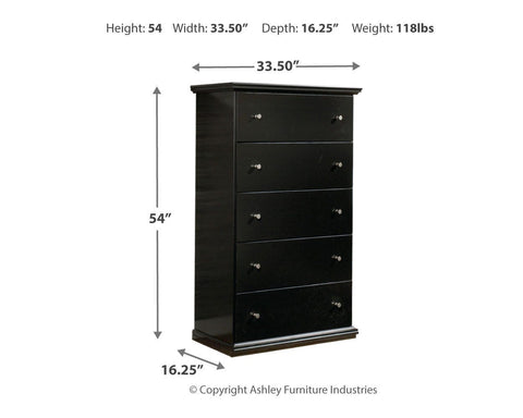 Maribel Panel Bed, Dresser, Mirror and Chest