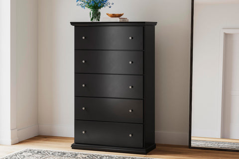 Maribel Panel Bed, Dresser, Mirror, Chest and Nightstand