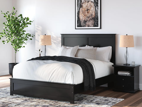 Maribel Panel Bed with Dresser, Mirror and Nightstand