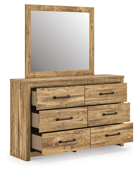 Maystonna Crossbuck Panel Bed, Dresser, Mirror and Nightstand