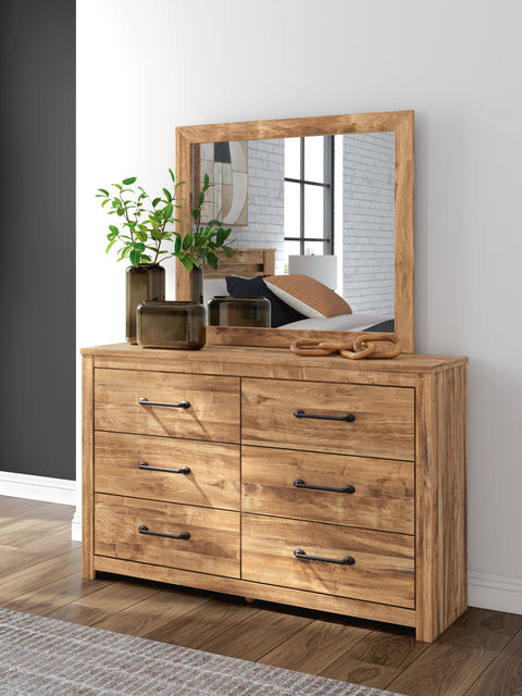 Maystonna Crossbuck Panel Bed, Dresser, Mirror and Nightstand