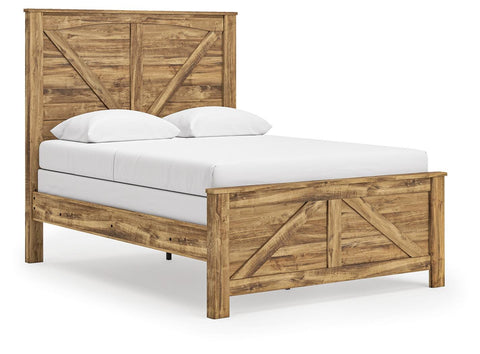 Maystonna Crossbuck Panel Bed, Dresser, Mirror and Nightstand