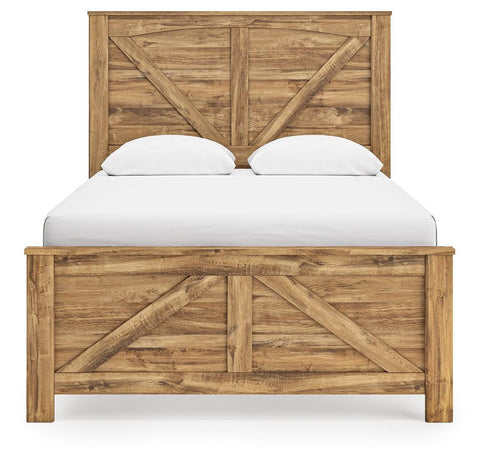 Maystonna Crossbuck Panel Bed, Dresser, Mirror and Nightstand