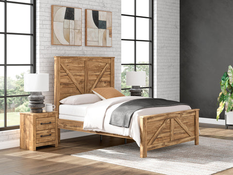 Maystonna Crossbuck Panel Bed, Dresser and Mirror