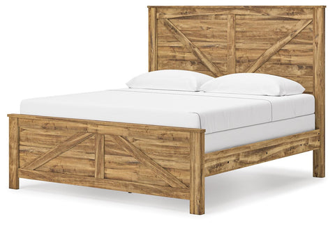 Maystonna Crossbuck Panel Bed, Dresser, Mirror and Nightstand