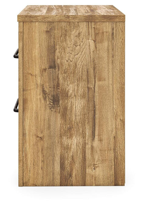 Maystonna Crossbuck Panel Bed, Dresser, Mirror and Nightstand
