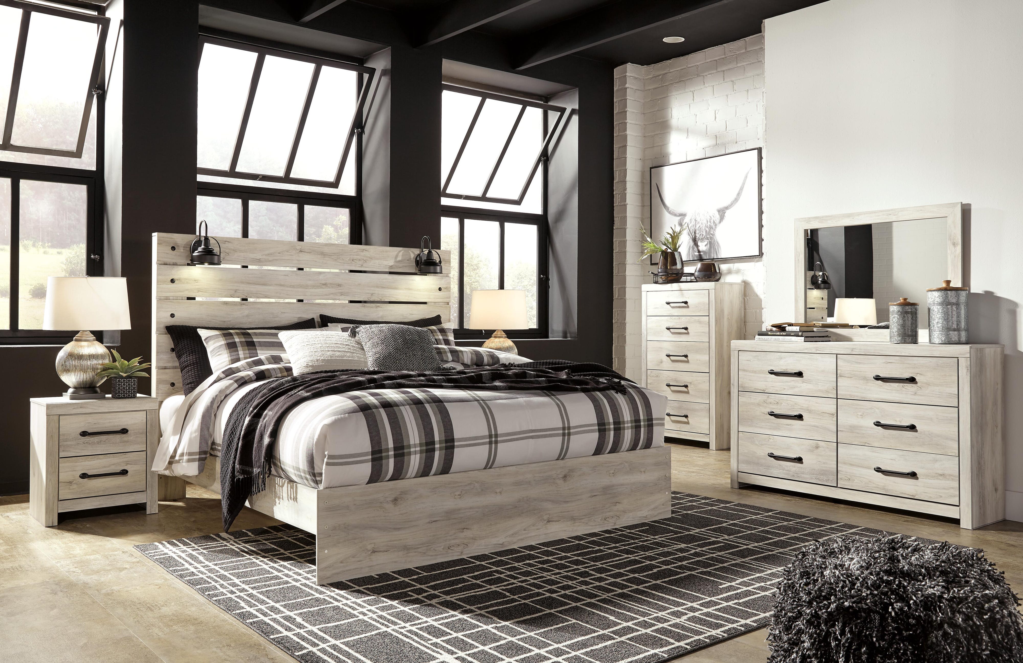 Averly Panel Bed, Dresser, Mirror, Chest and Nightstand