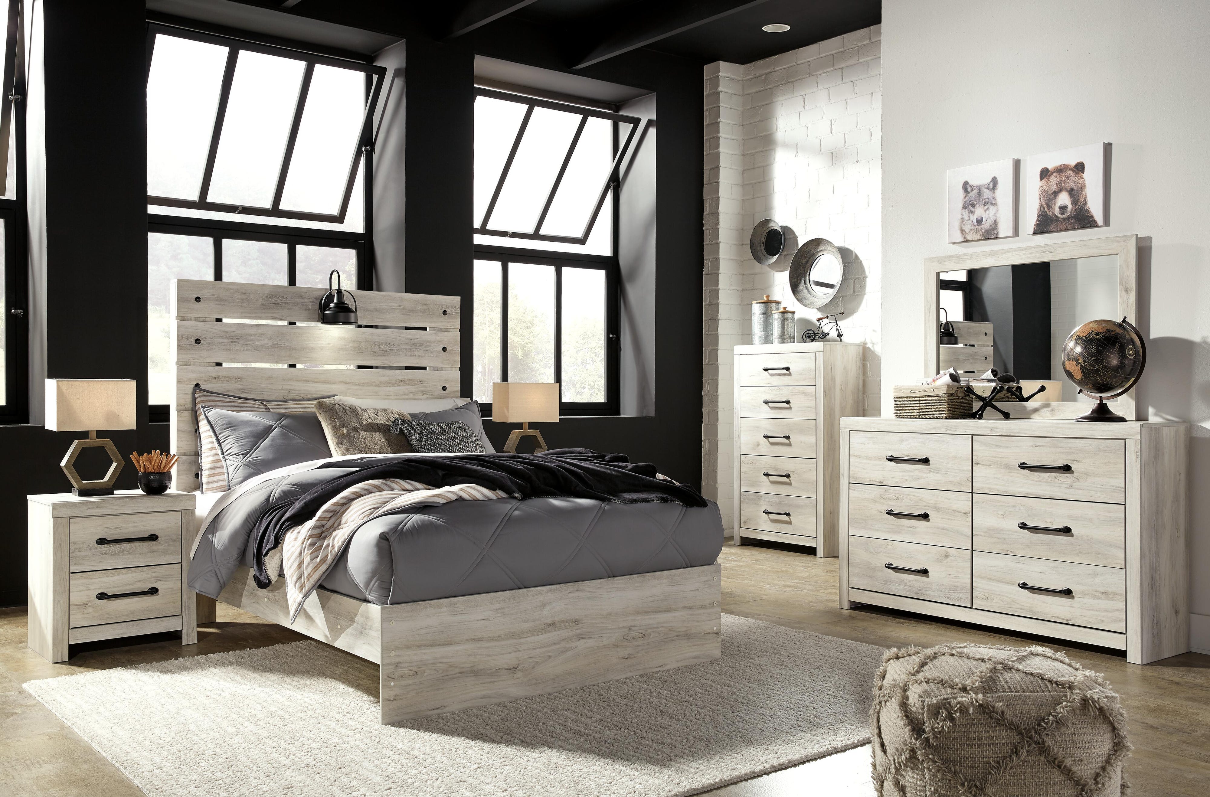 Averly Panel Bed with Chest and Nightstand