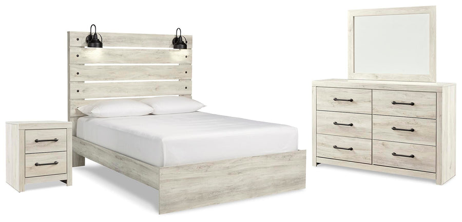 Averly Panel Bed, Dresser, Mirror and Nightstand