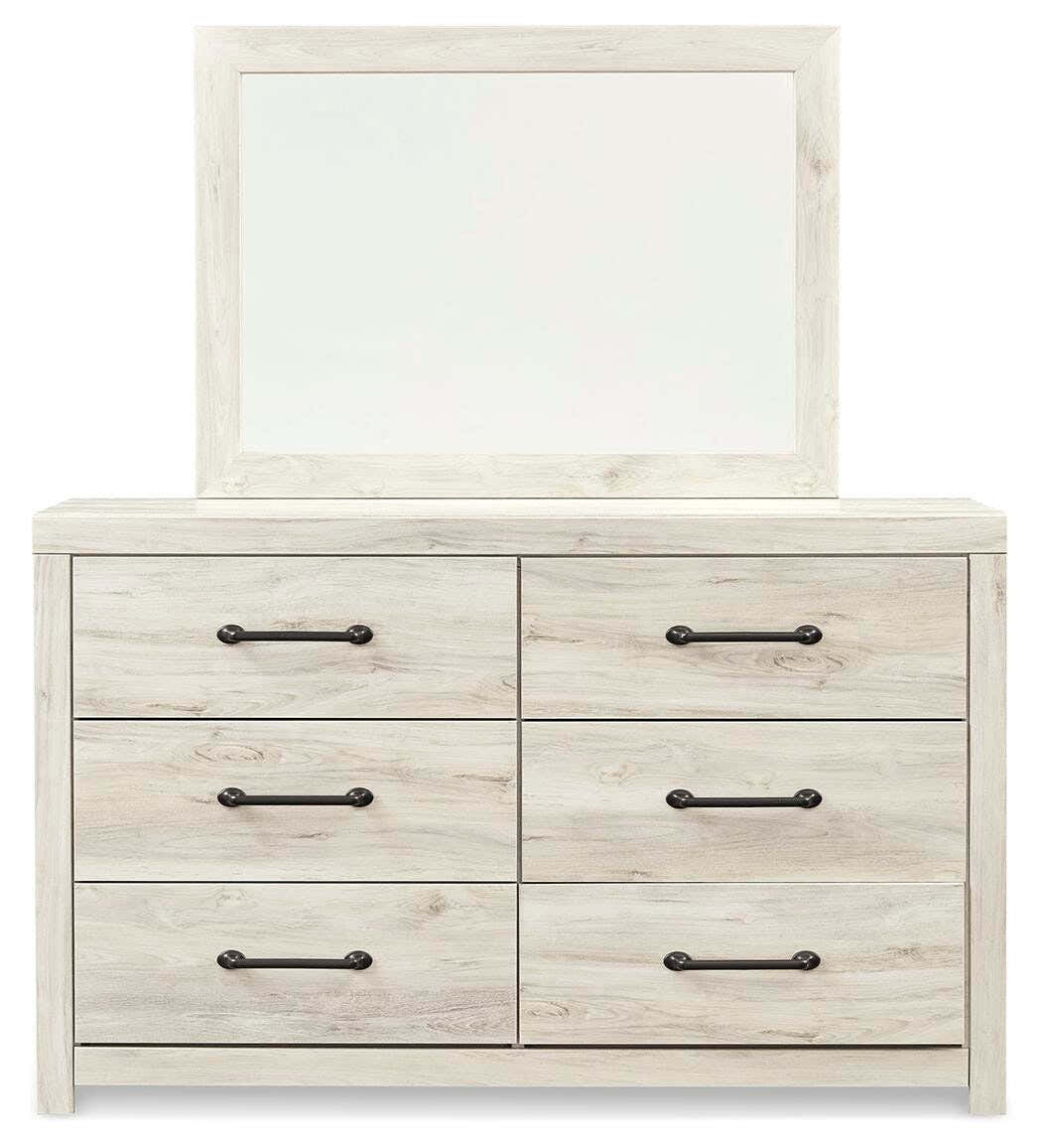 Averly Panel Bed with Storage, Dresser, Mirror, Chest and 2 Nightstands