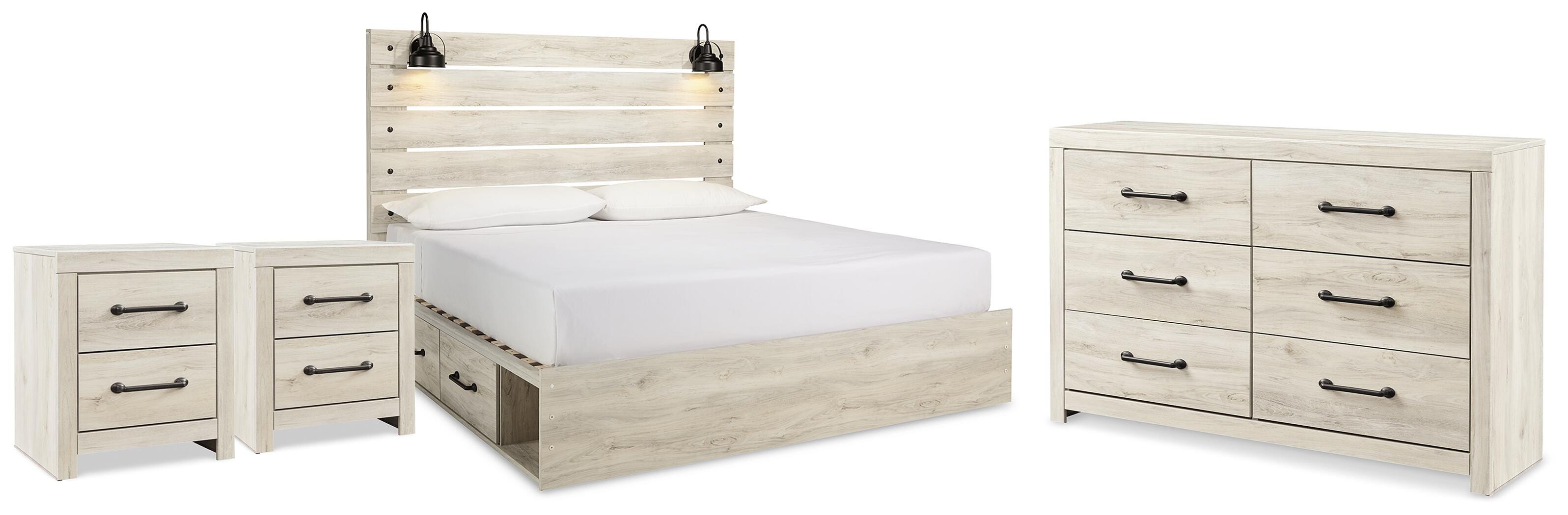 Cambeck Panel Bed with Storage, Dresser and 2 Nightstands