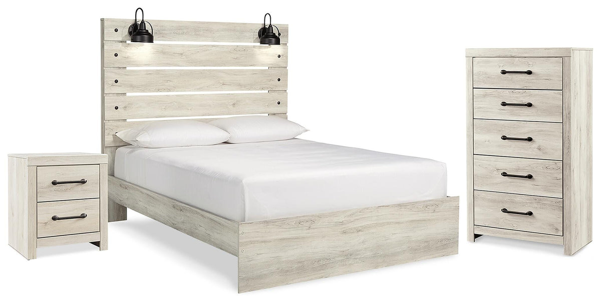 Averly Panel Bed with Chest and Nightstand