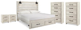 Averly Panel Storage Bed, 2 Chests and 2 Nightstands