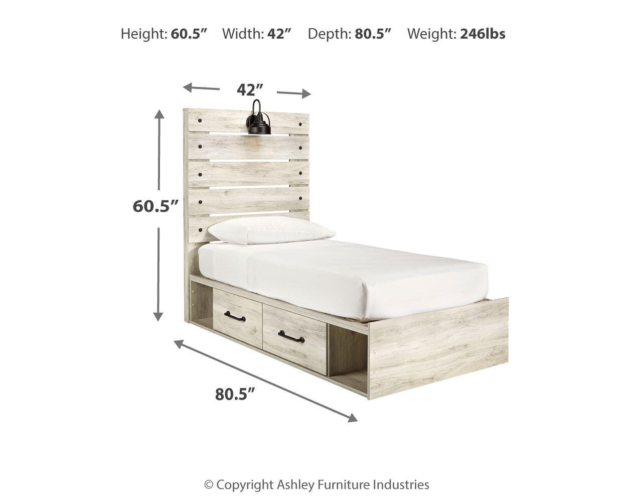Averly Panel Bed with 4 Storage Drawers