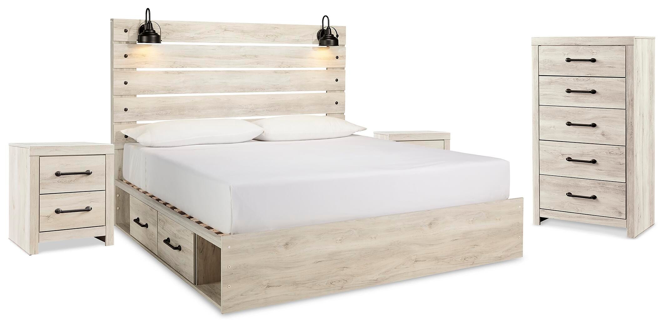 Cambeck Storage Bed, Chest and 2 Nightstands