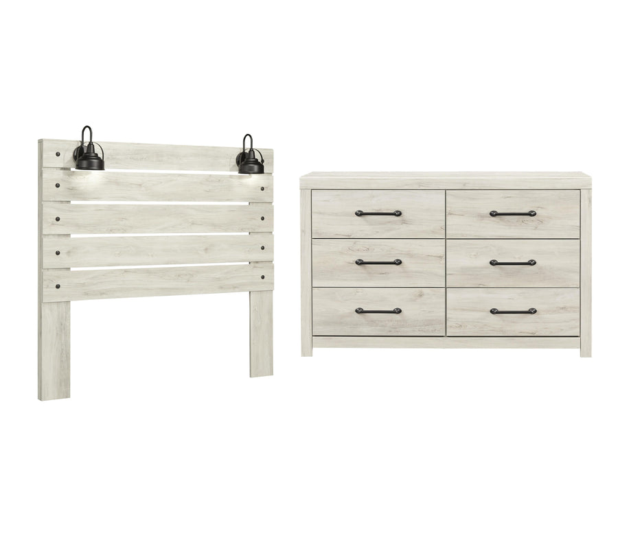 Averly Panel Headboard with Dresser
