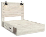 Averly Panel Bed with Storage, Dresser, Mirror and Nightstand