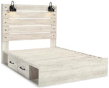 Averly Panel Bed with 2 Storage Drawers with Dresser