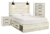 Averly Panel Bed with Storage, Chest and Nightstand