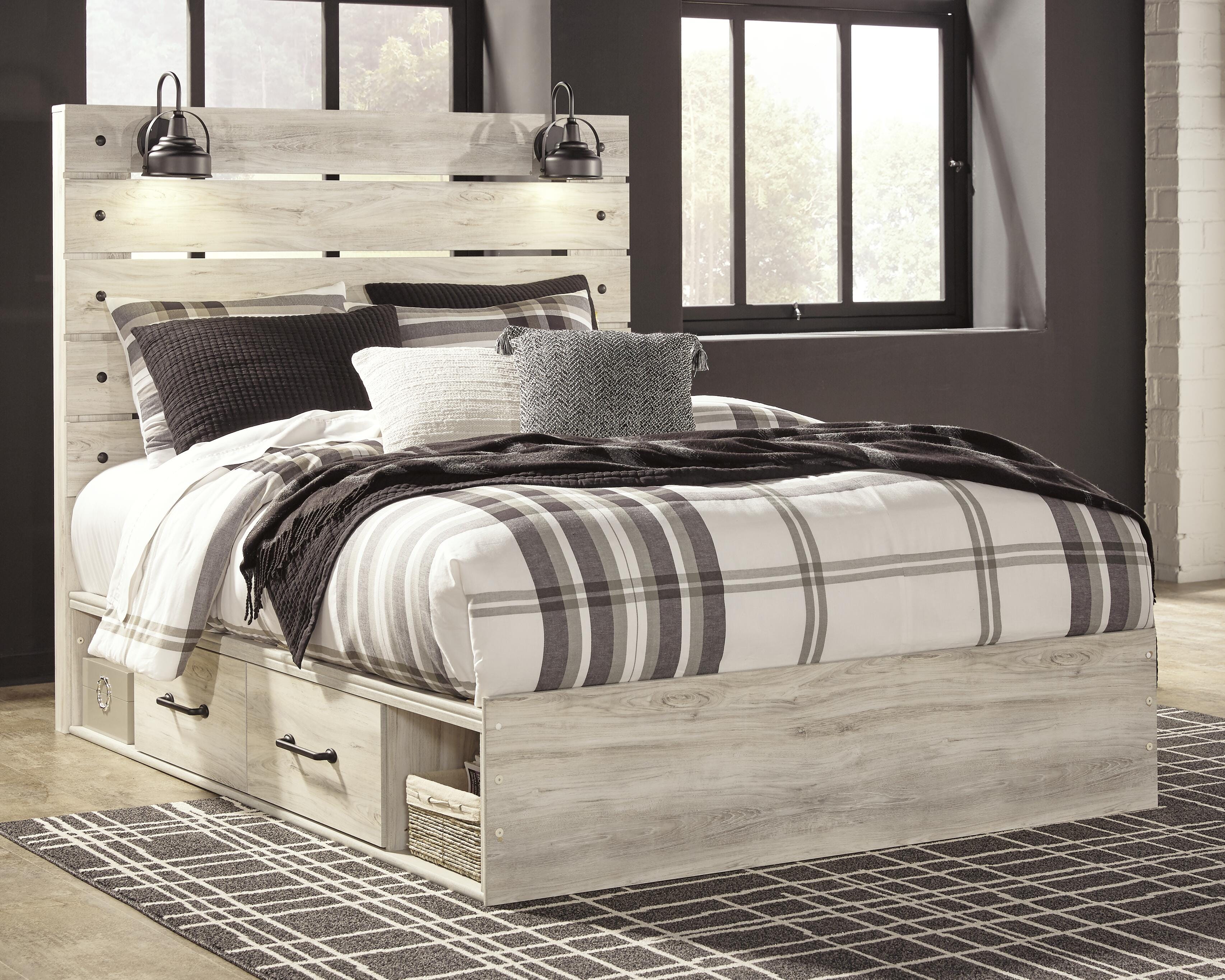 Cambeck Panel Bed with Storage, Dresser, Mirror, Chest and 2 Nightstands