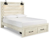 Averly Panel Bed with 2 Storage Drawers with Dresser