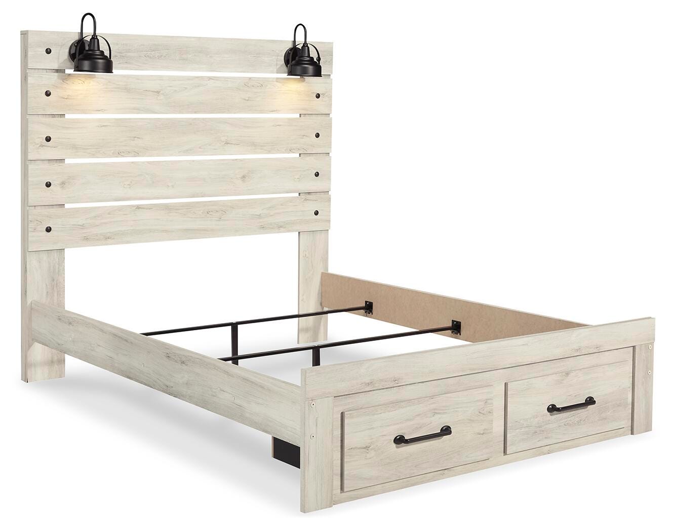 Cambeck Panel Bed with 2 Storage Drawers