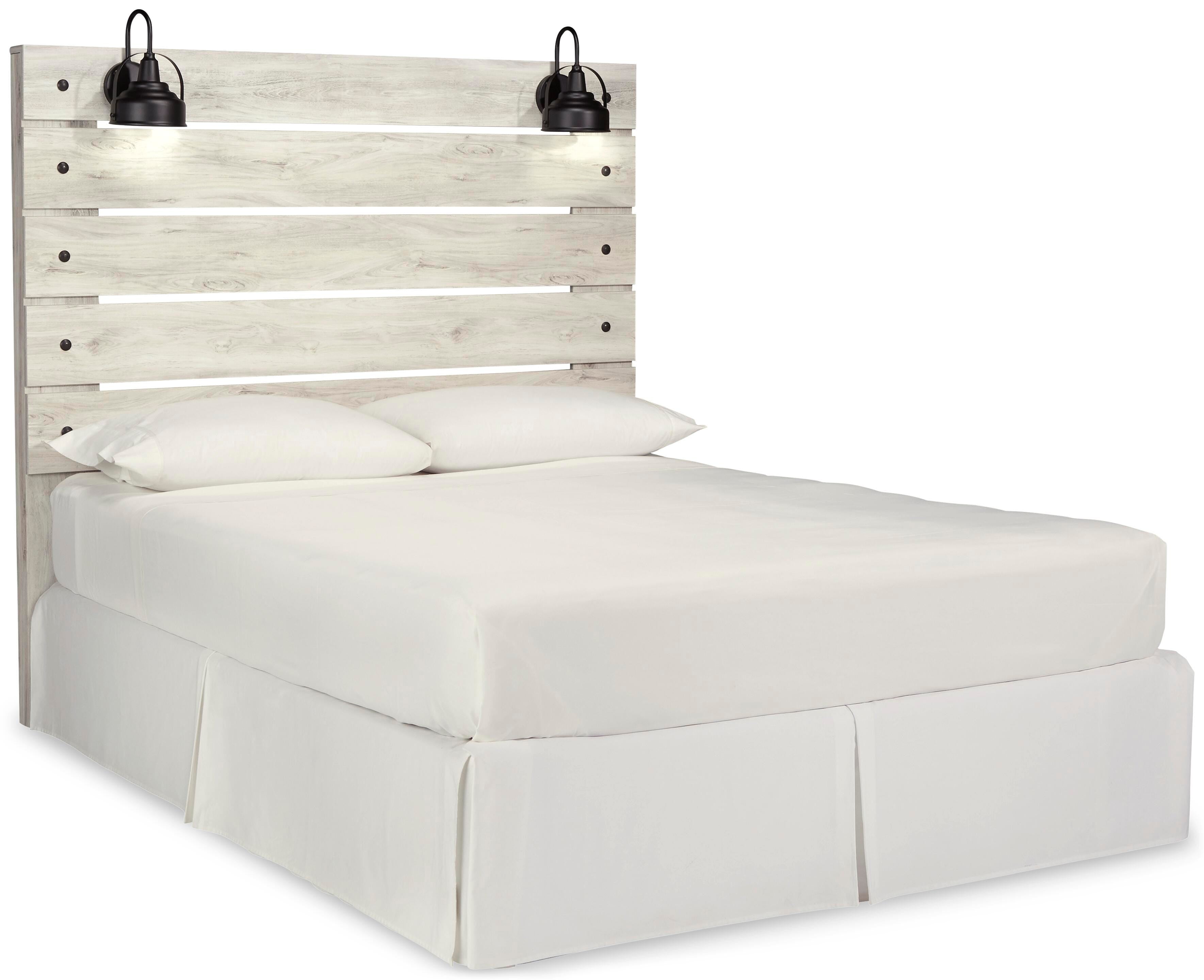 Cambeck Panel Headboard with Mirrored Dresser