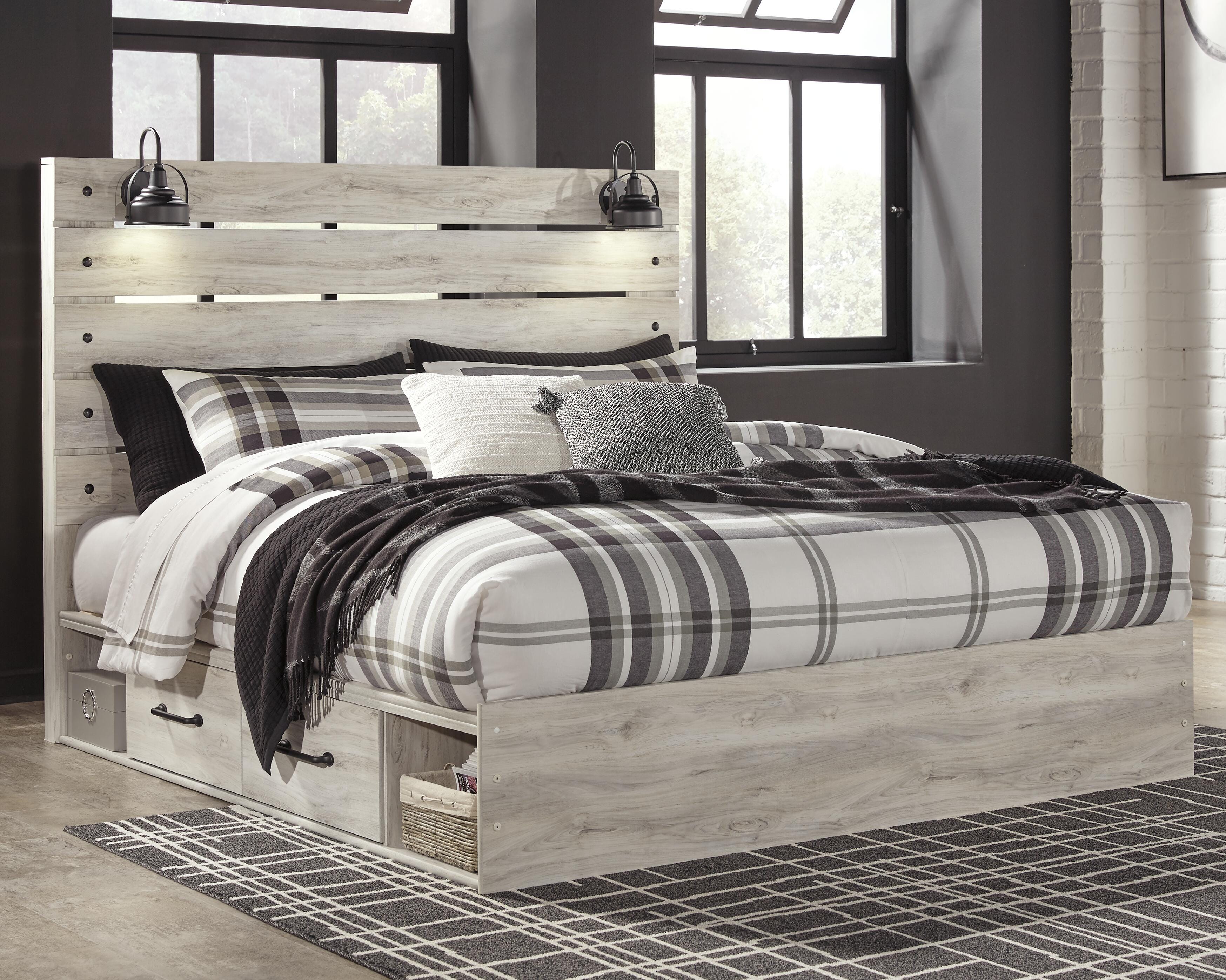 Cambeck Panel Bed with 2 Storage Drawers