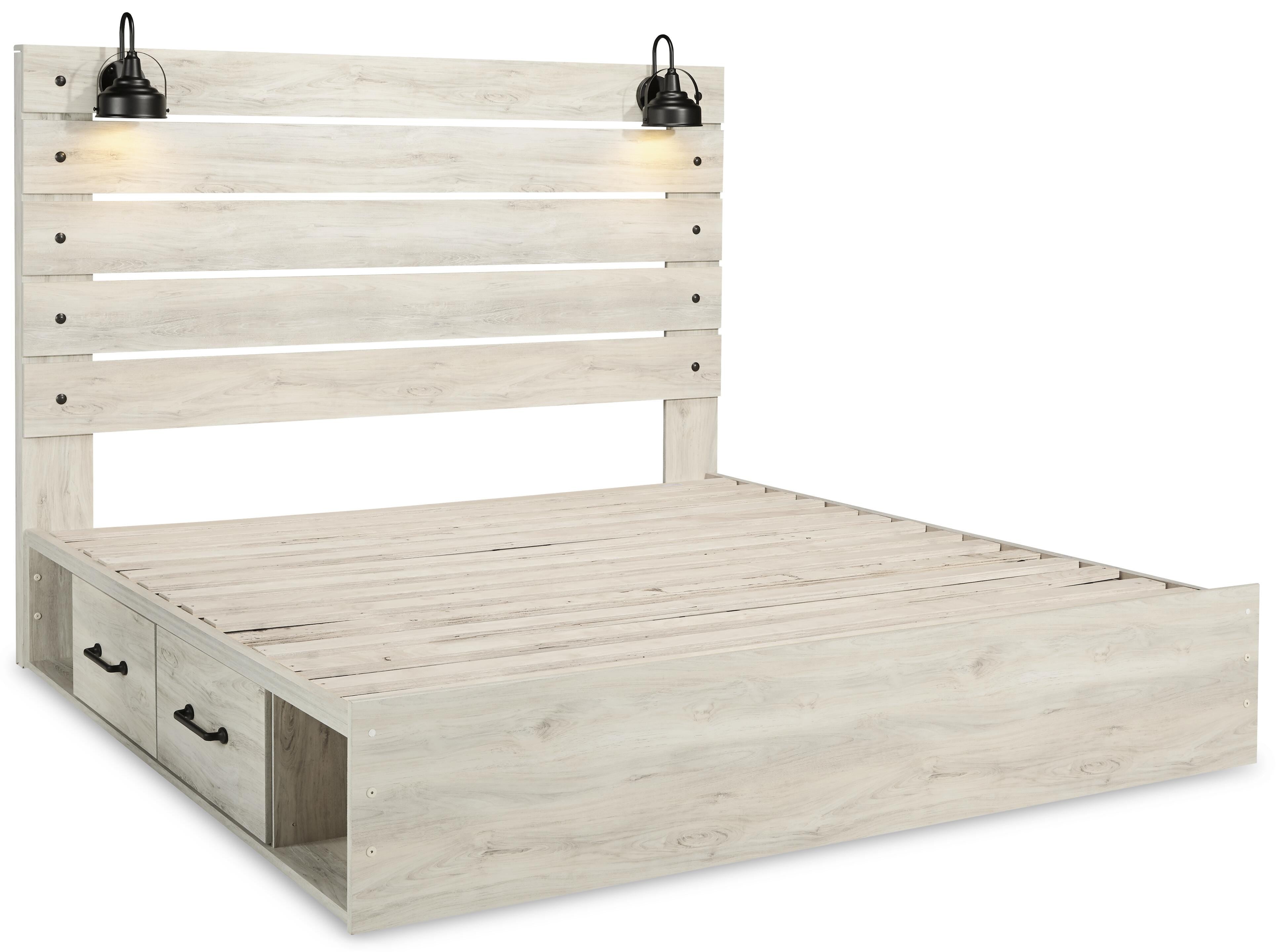 Cambeck Panel Bed with 2 Storage Drawers with Dresser