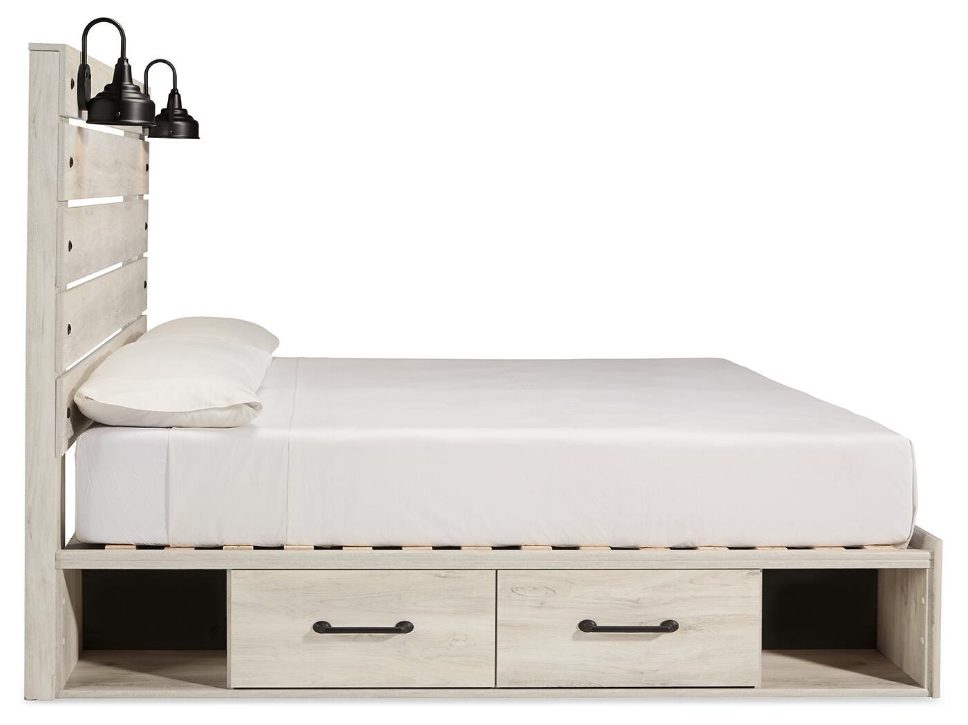 Averly Panel Bed with Storage, Dresser, Mirror, Chest and 2 Nightstands